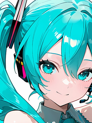 巴洛克《微笑初音》未來歌姬miku公主殿下裝飾畫冰箱貼 