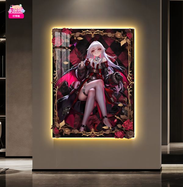 阿喵畫社 破敗薔薇克拉拉常亮裝飾燈帶畫 