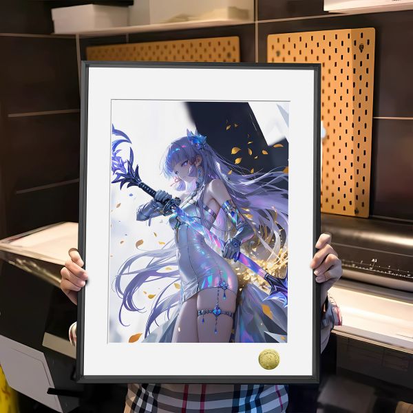皇呱 《神裏大小姐》稻妻公主神裏綾華同人周邊裝飾畫 