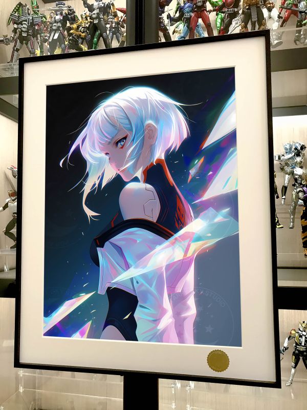 星空《露西回眸》lucy賽博朋克邊緣行者裝飾畫 