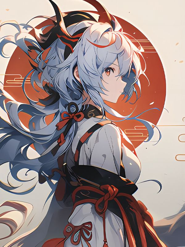 星空 《和風甘雨》原神Ganyu王小美半仙之人循循守月苦雪動漫裝飾畫 