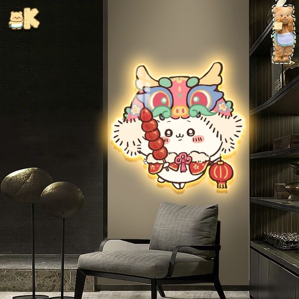 阿喵畫社 舞獅吉伊烏薩奇燈帶畫 