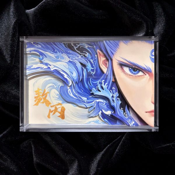 凹凸PANDA 哪吒敖丙結界獸立體紙雕水晶磚NFC創意收藏卡磚 