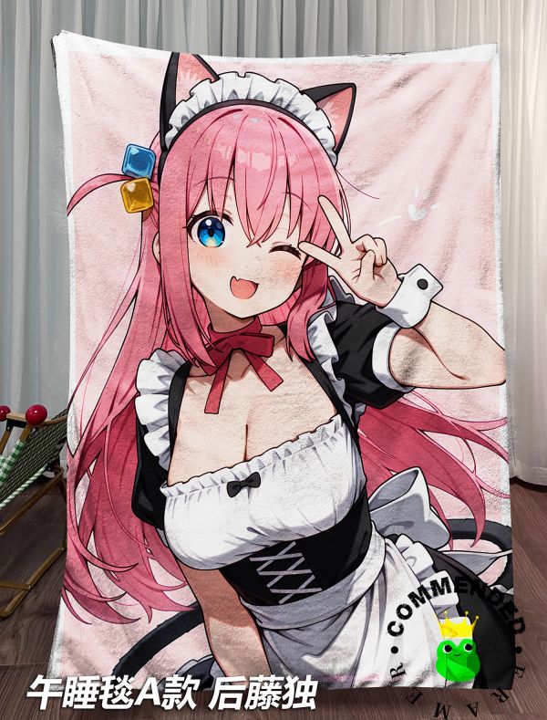 皇呱《貓耳女僕後藤獨》孤獨搖滾樂隊主音吉他兼作詞擔當貓耳女僕裝裝飾畫 