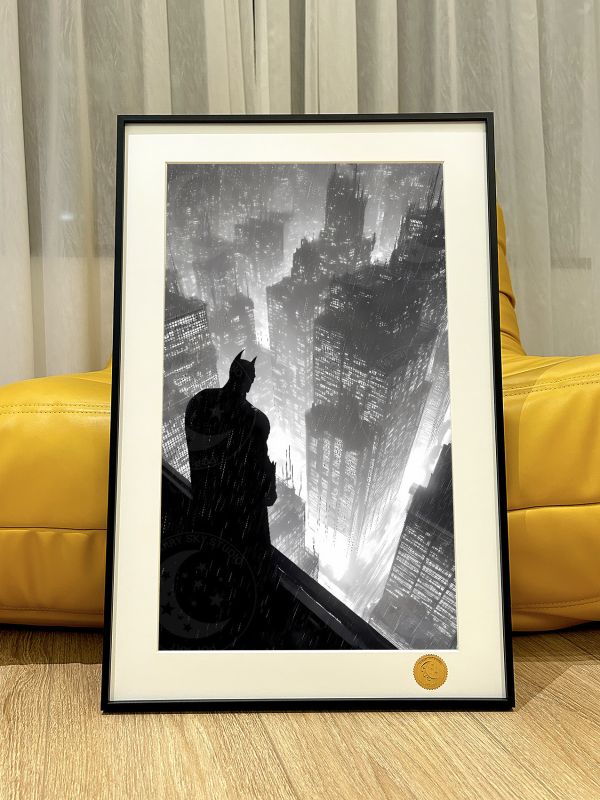星空《雨夜哥譚市》DC黑暗騎士Batman布魯斯·韋恩裝飾畫 