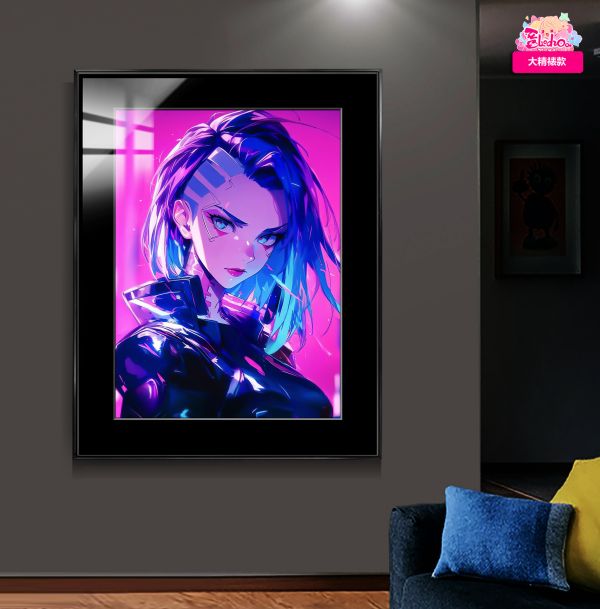 阿喵畫社 賽博朋克 露西精裱畫 