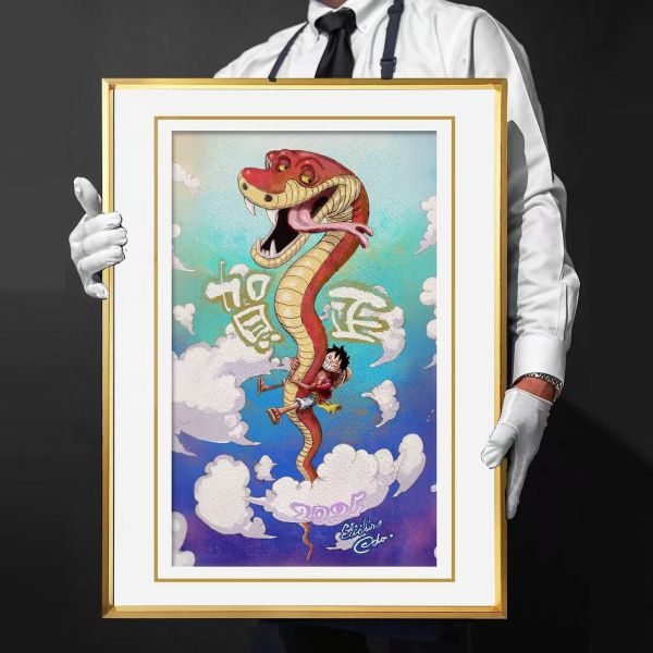 千鳥社 《魯夫蛇年賀正》海賊王蛇年賀正尾田榮一郎簽名午睡毯地毯裝飾畫 