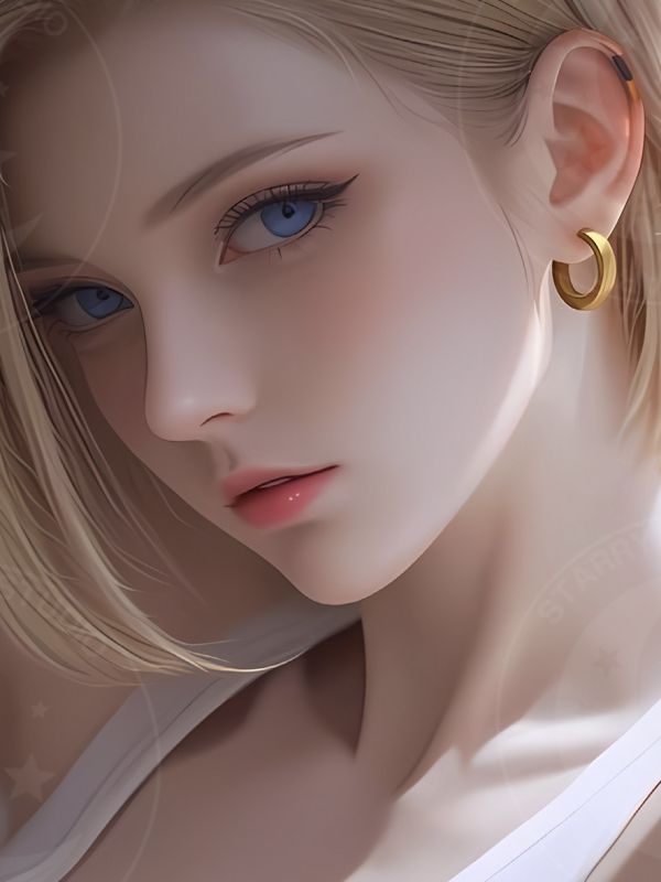 星空《白衣18號》七龍珠人造人拉姿麗lazuli克林裝飾畫 