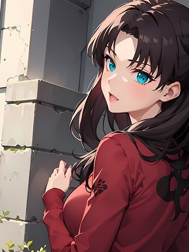 巴洛克《遠阪凜》Fate紅色惡魔五大元素使裝飾畫 