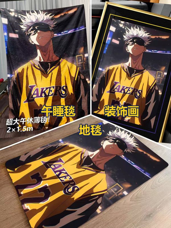 千鳥社 《湖人 五條悟&兩面宿儺》湖人隊咒術回戰NBA午睡毯地毯裝飾畫 