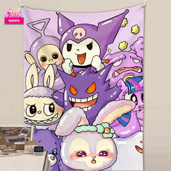 阿喵畫社 三麗鷗美樂蒂玉桂狗庫洛米三聯組合裝飾畫 