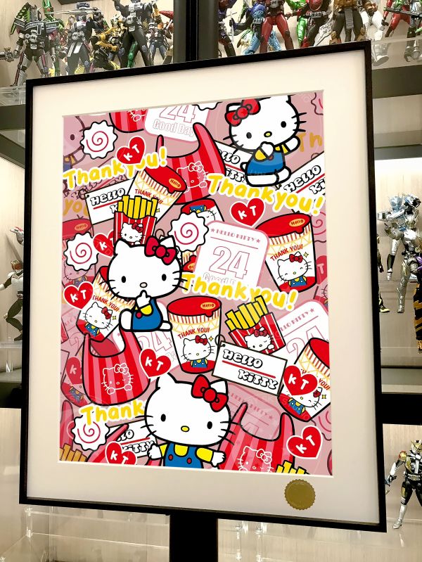 星空《紅色kitty》hello 凱蒂貓吉蒂貓裝飾畫 