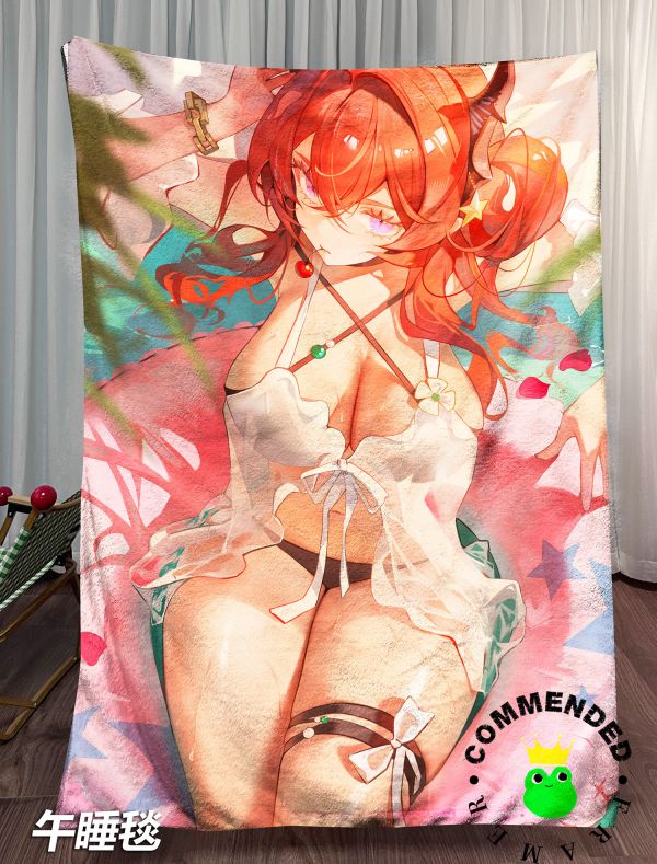 皇呱《水着少女史爾特爾》明日方舟神秘的薩卡茲少女泳裝裝飾畫 