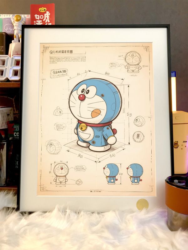 星空《哆啦A夢設計稿》Doraemon叮噹貓大雄裝飾畫 