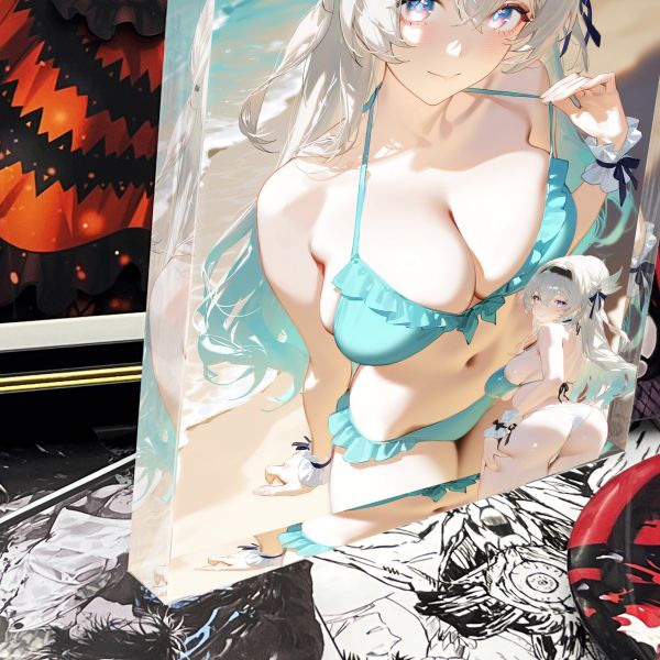 阿喵畫社 海風吹吹 流螢雙層收藏透明磚 