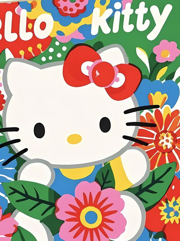 星空 《花園kitty》hello kitty貓動漫二次元裝飾畫 