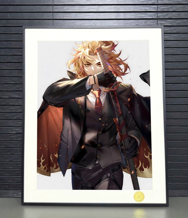 H2工作室《西裝炎柱》鬼滅之刃煉獄杏壽郎鬼殺隊裝飾畫 