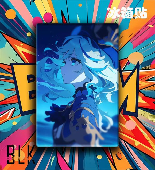 巴洛克 憂傷芙寧娜原神芙卡洛斯Furina水神裝飾畫/冰箱貼 