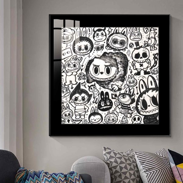 JUZI橘子工作室 塗鴉星空拉布布裝飾畫 