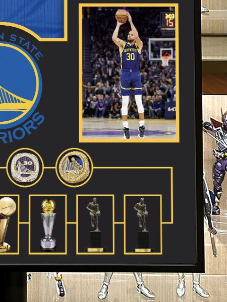 星空《庫裏球衣版畫》萌神三分王nba金州勇士裝飾畫 