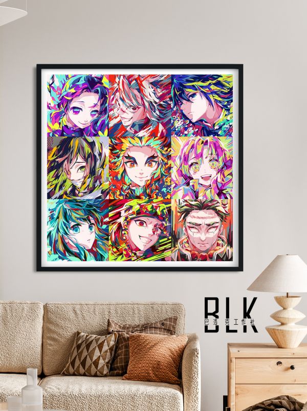 巴洛克 炫彩九柱系列鬼滅之刃無限城篇裝飾畫/冰箱貼 