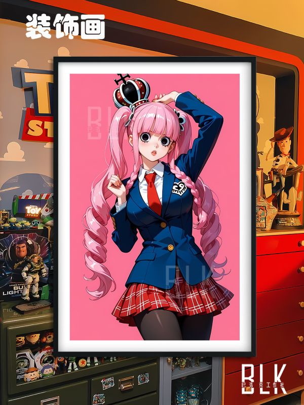 巴洛克《校服佩羅娜》幽靈公主海賊王裝飾畫冰箱貼 