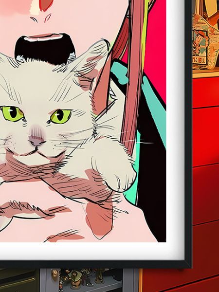 巴洛克《貓咪瑪奇瑪》鏈鋸人蕾塞篇裝飾畫冰箱貼 