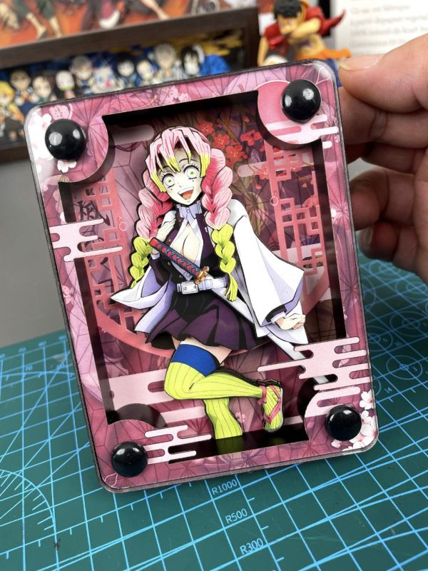 萌萌匠 鬼滅之刃甘露寺蜜璃嘴平伊之助3D立體裝飾畫方磚 