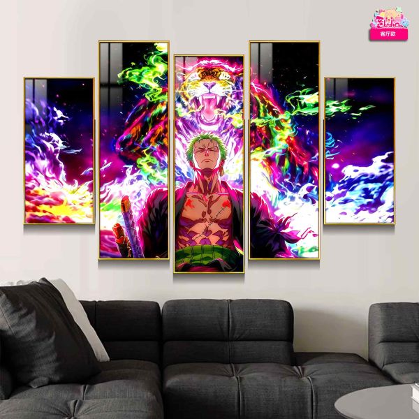 阿喵畫社 極虎索隆異形大背景五幅套組裝飾畫 