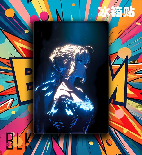 巴洛克 沉思saber阿爾託莉雅吾王裝飾畫/亞克力冰箱貼 
