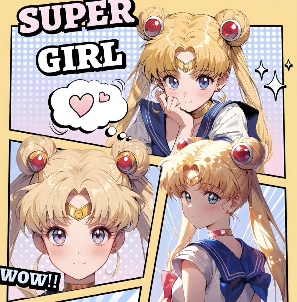 H2工作室 《水兵月》美少女戰士月野兔水手月亮裝飾畫 