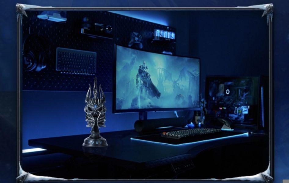 正版授權 Blizzard暴雪 魔獸世界 統御之盔 金屬復刻桌面擺件 