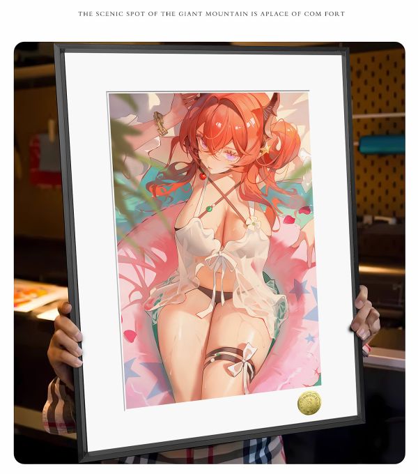 皇呱《水着少女史爾特爾》明日方舟神秘的薩卡茲少女泳裝裝飾畫 