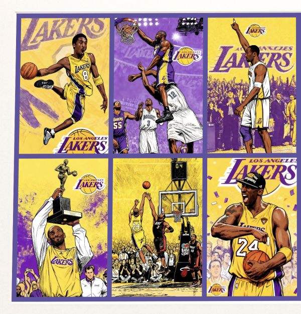 H2工作室 《科比時刻》NBA湖人隊黑曼巴裝飾畫 