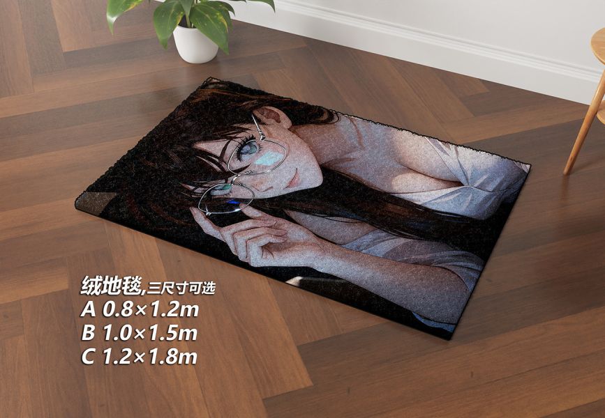 千鳥社《屏幕前的毛利蘭》名偵探柯南午睡毯地毯裝飾畫 