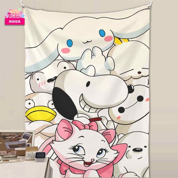 阿喵畫社 三麗鷗美樂蒂玉桂狗庫洛米三聯組合裝飾畫 