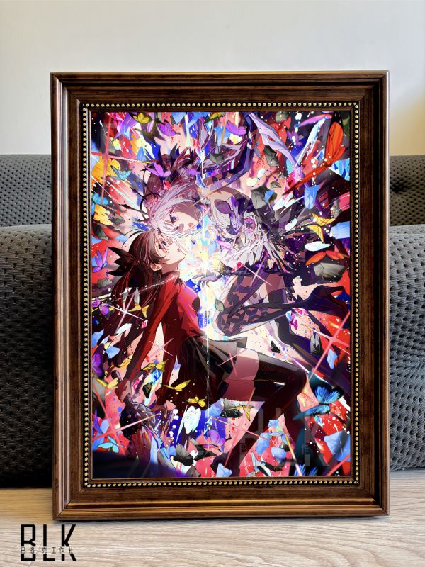 巴洛克 FateX崩壞遠阪凜紅色惡魔復古裝飾畫 