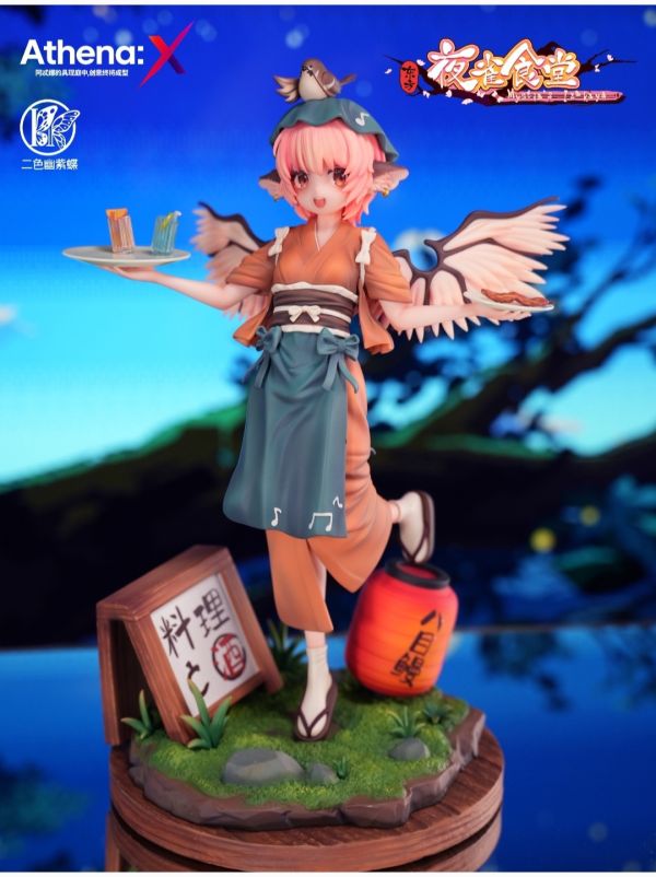 正版授權 Athena:X×二色幽紫蝶 東方夜雀食堂 米斯蒂婭·蘿蕾拉 雀歌夜宴雕像 