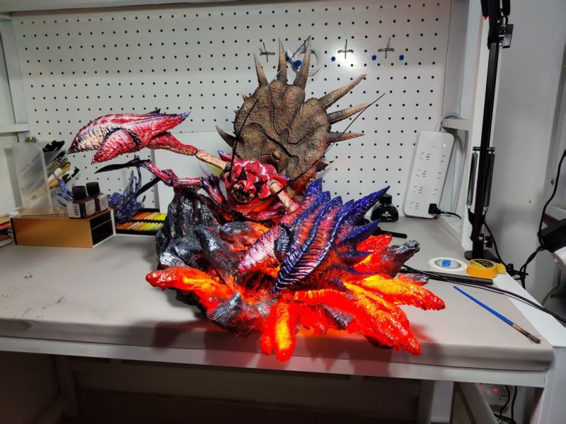 貓火Heroics Studio 怪物獵人矛碎盾蟹雕像 