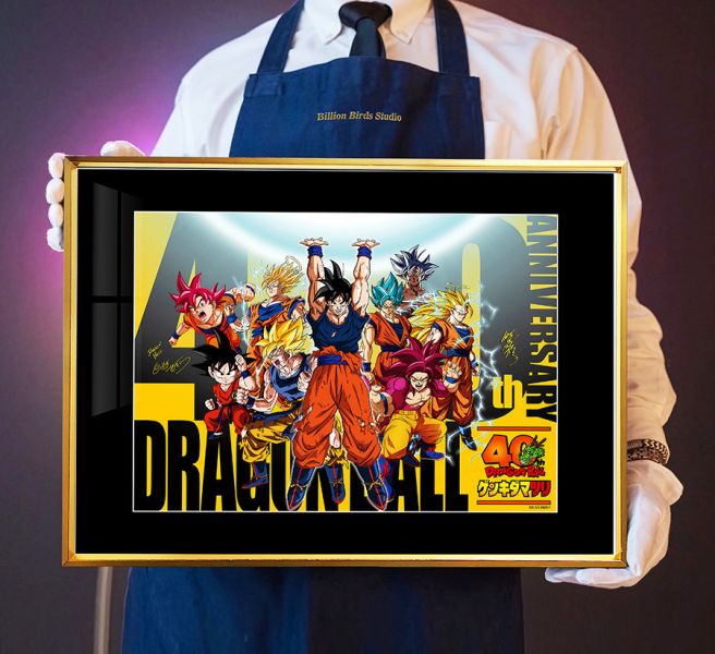 千鳥社《龍珠40週年》鳥山明野澤雅子簽名午睡毯地毯裝飾畫 