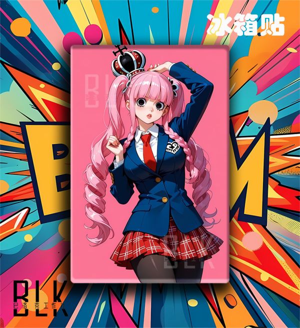 巴洛克《校服佩羅娜》幽靈公主海賊王裝飾畫冰箱貼 