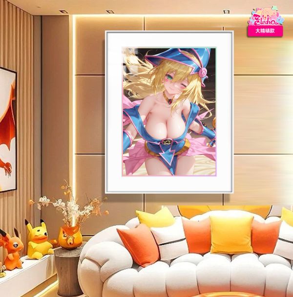 阿喵畫社 微笑黑魔導少女超清精裱畫 