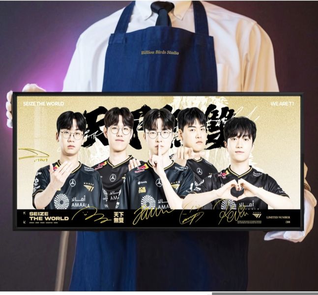 千鳥社《T1 第六冠 橫版》2025英雄聯盟全球總決賽鼠標墊裝飾畫 