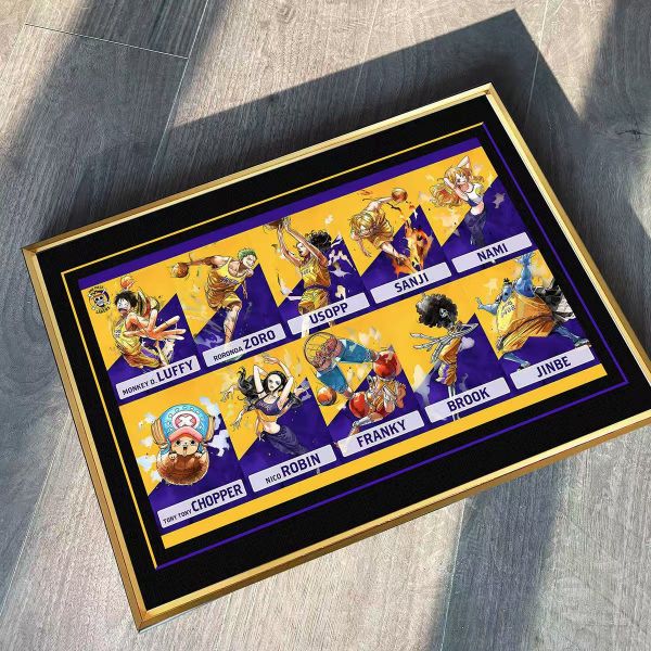 千鳥社《草帽團湖人隊-球員》海賊王湖人隊草帽團魯夫索隆娜美香吉士喬巴裝飾畫 