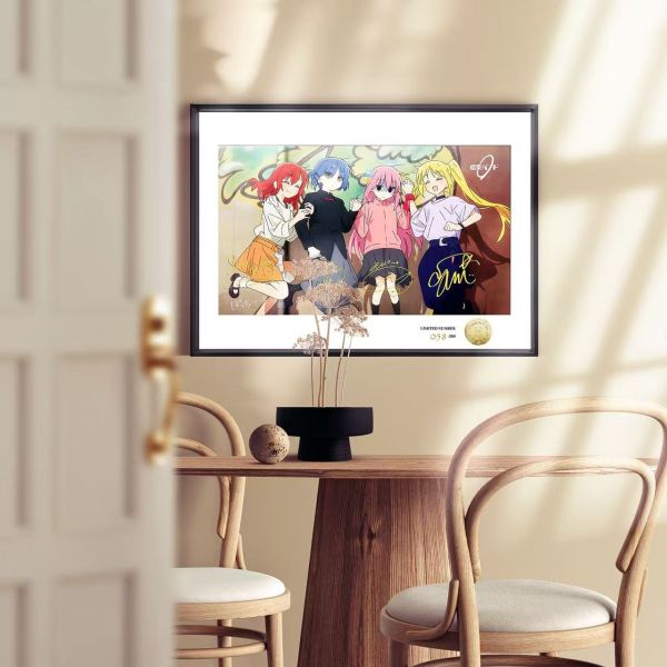 皇呱工作室 《結束樂隊合影》孤獨搖滾後藤一里喜多鬱代虹夏山田涼聲優簽名裝飾畫 