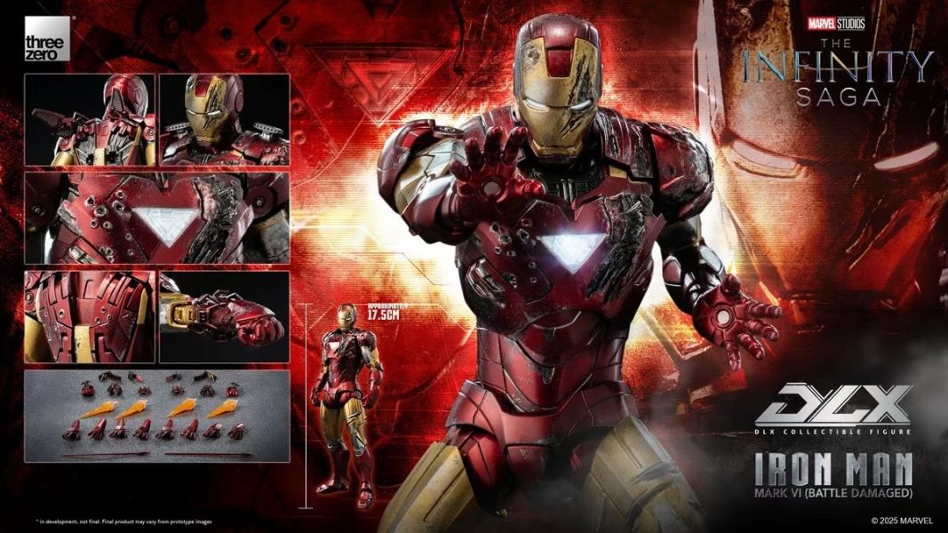 正版授權 Threezero 17.5cm DLX 鋼鐵俠Mark 6 戰損版 