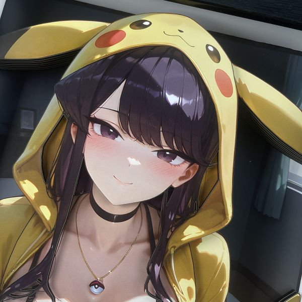 黑白畫映B&W Studio Pikachu Girls系列第五彈 古見硝子 立體裝飾畫 