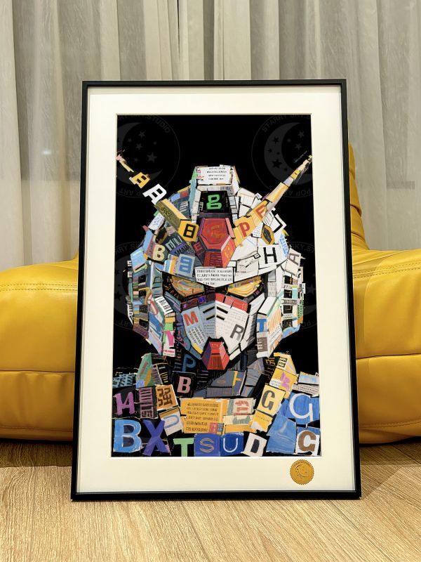 星空《拼貼高達》機動戰士敢達鋼彈元祖rx-78裝飾畫 