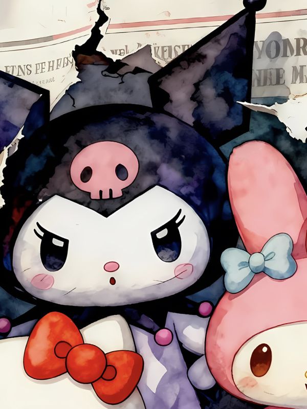 星空《報紙三麗鷗》Hello Kitty凱蒂貓玉桂狗庫洛米裝飾畫 