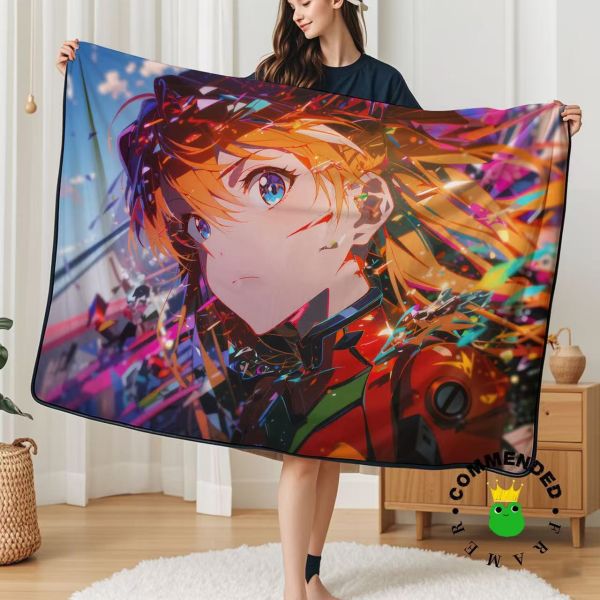 皇呱 《彩色明日香》新世紀福音戰士明日香午睡毯地毯裝飾畫 